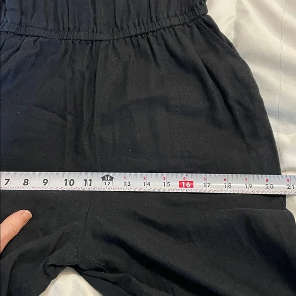 Old Navy | Black | Ruffle | Linen Blend |Sleeveless | Cropped | Romper  | Size S - Picture 13 of 16